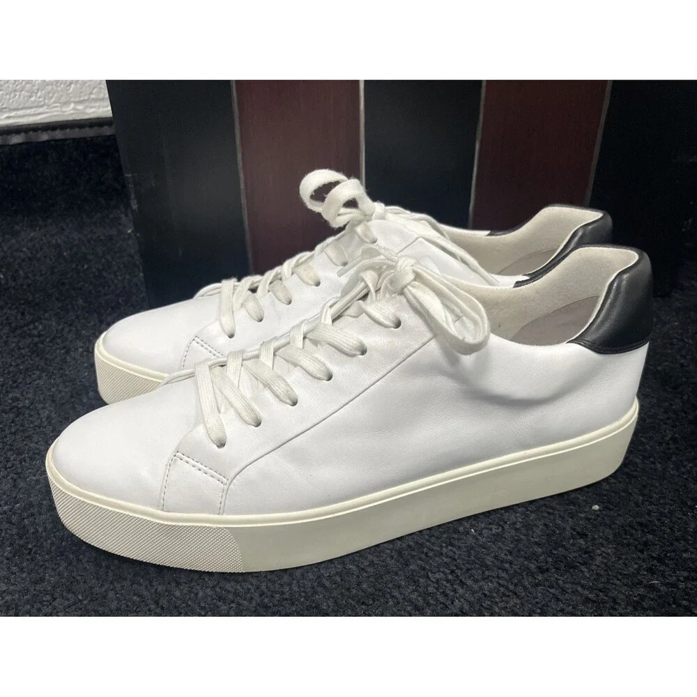 Vince Fulton White Leather Low Top Sneakers Mens 12 casual cool